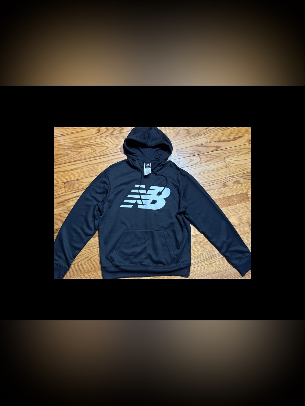 New Balance Big Logo Fleece Hoodie Men’s Sz Medium Black New! no tags!